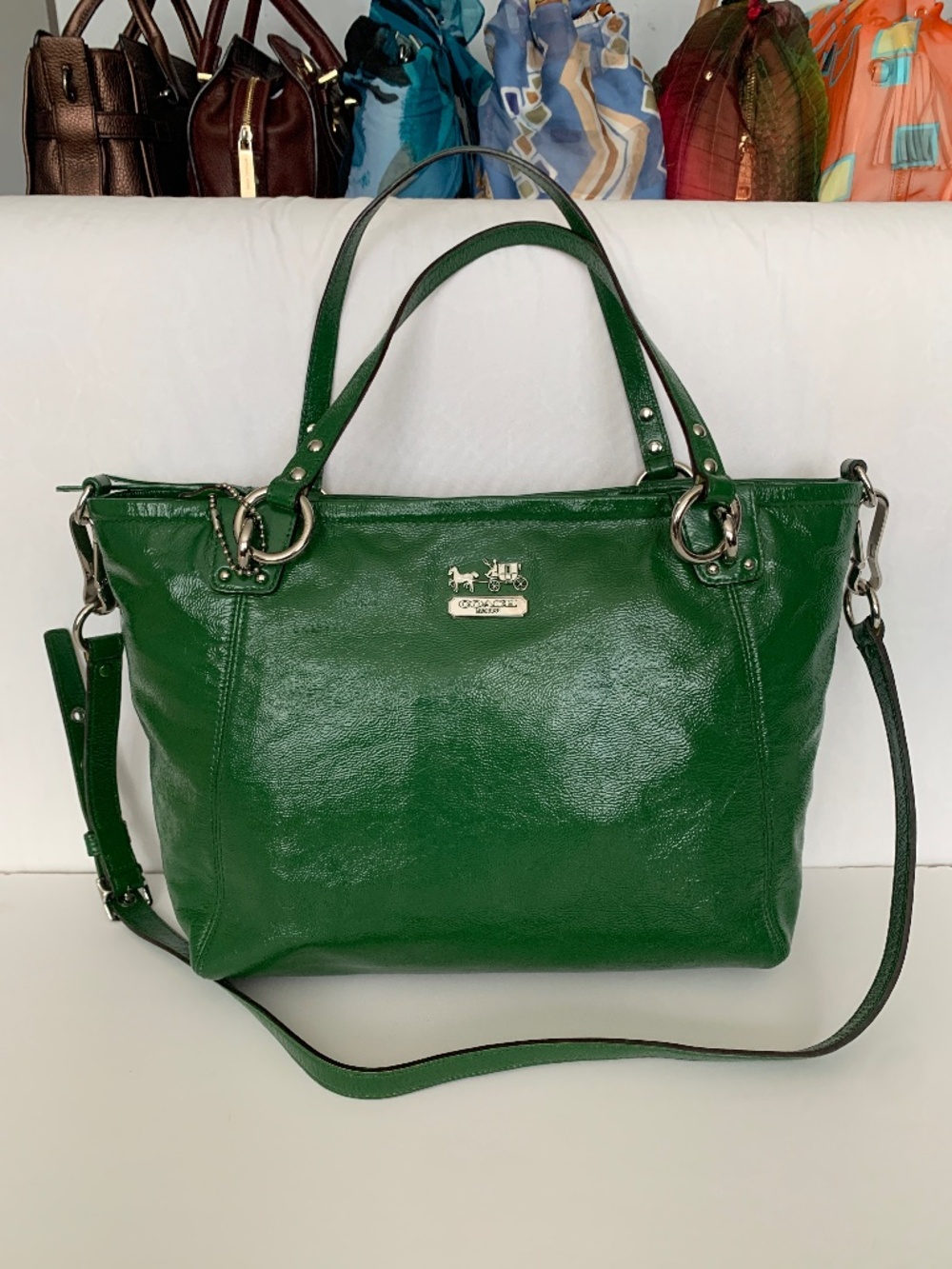 Coach Kelsey Satchel/Crossbody Large Vibrant Green Large - Like New